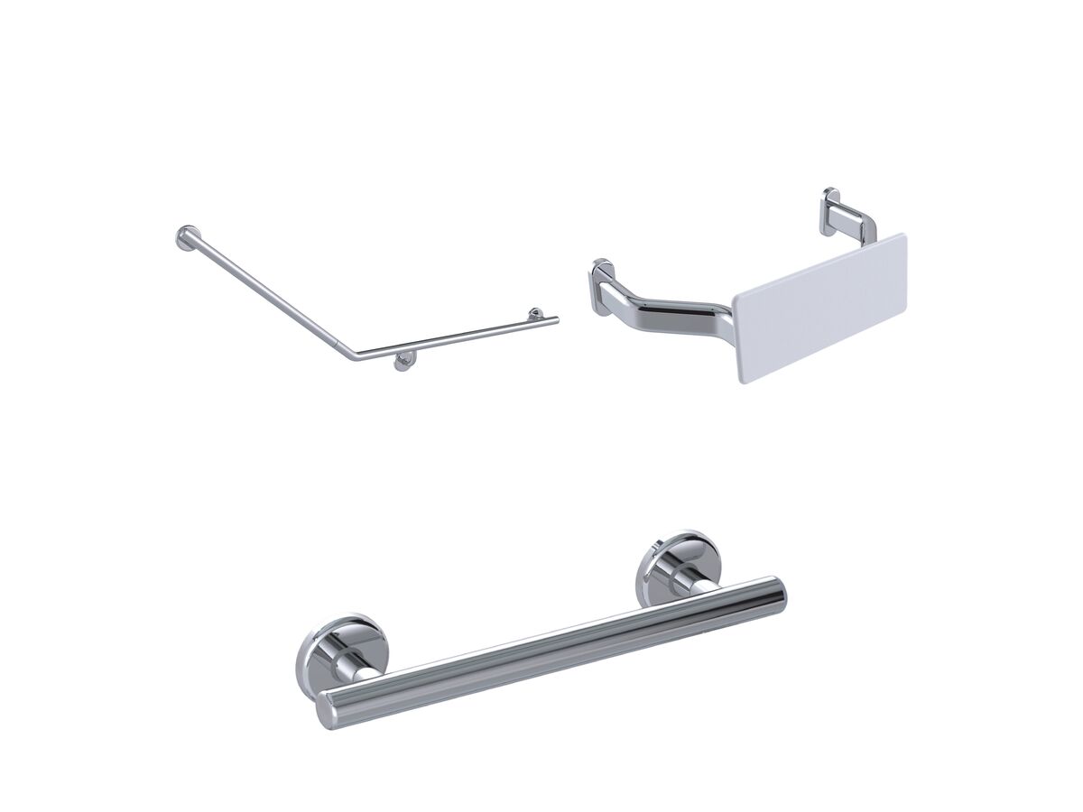reece Mizu Drift 40 Degree Accessible WC Kit Right Hand Polished Stainless Steel