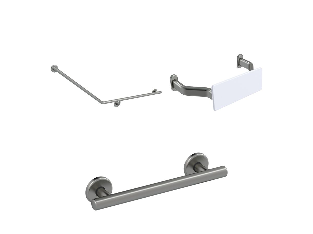 reece Mizu Drift 40 Degree Accessible WC Kit Right Hand Brushed Gunmetal