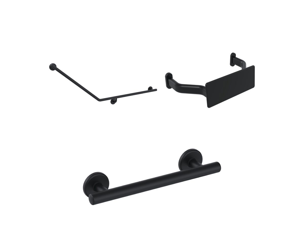reece Mizu Drift 40 Degree Accessible WC Kit Right Hand Matte Black