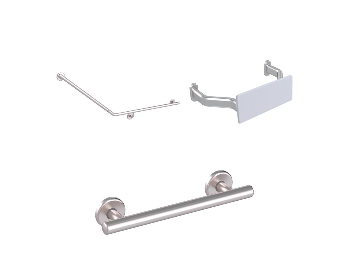 reece Mizu Drift 40 Degree Accessible WC Kit Right Hand Brushed Stainless Steel