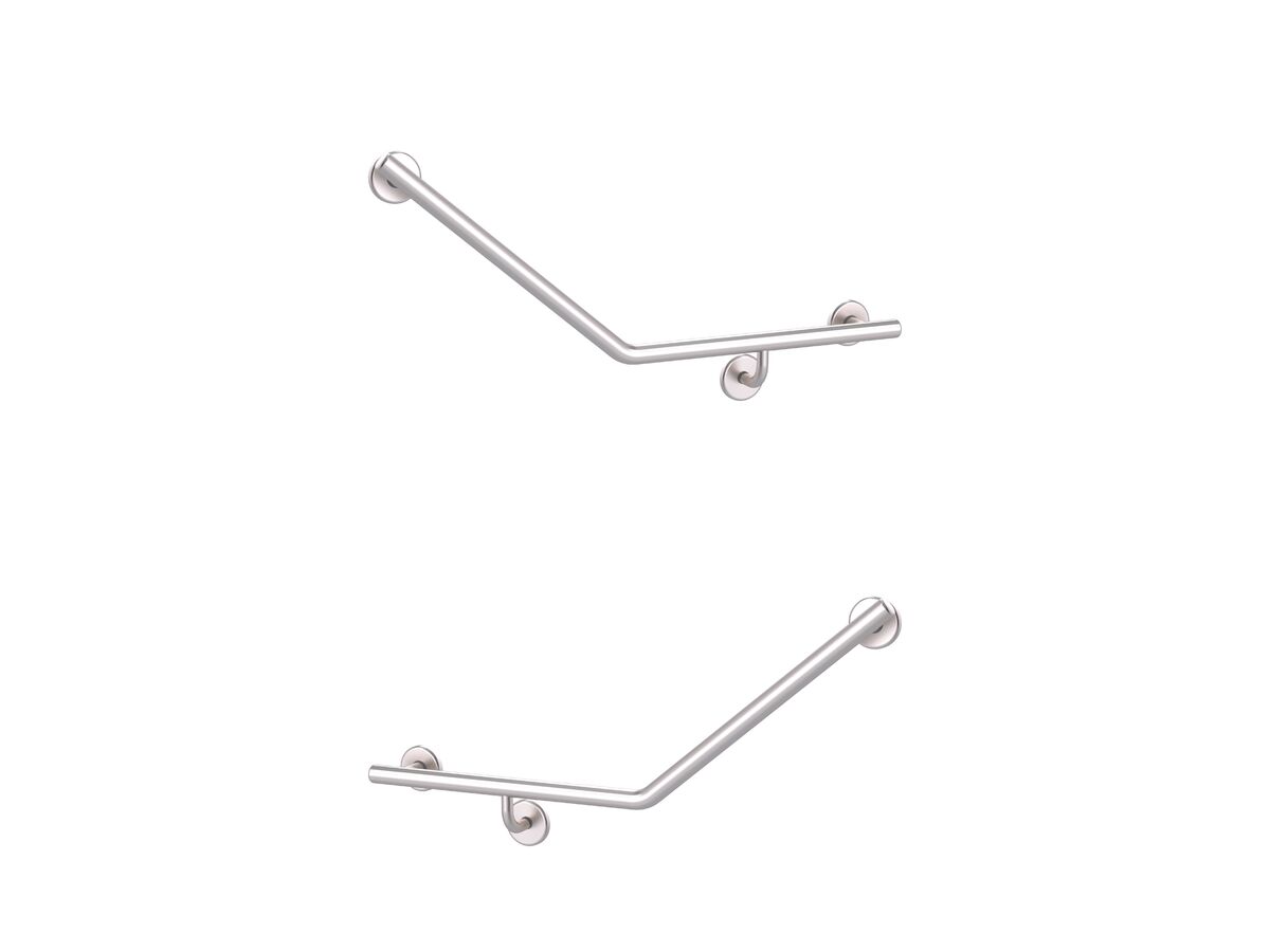 reece Mizu Drift 40 Degree Ambulant WC Left Hand & Right Hand Pair Brushed Stainless Steel