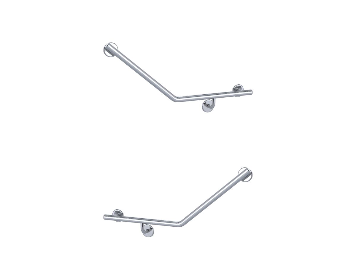 reece Mizu Drift 40 Degree Ambulant WC Left Hand & Right Hand Pair Polished Stainless Steel
