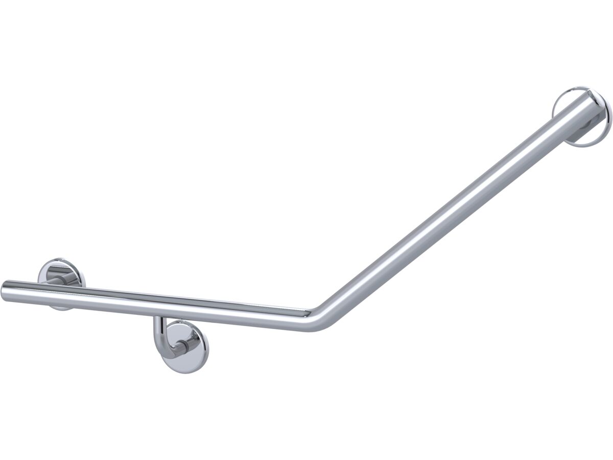 reece Mizu Drift 450 x 450 x 40 Degree Ambulant Toilet Grab Rail Left Hand Polished Stainless Steel