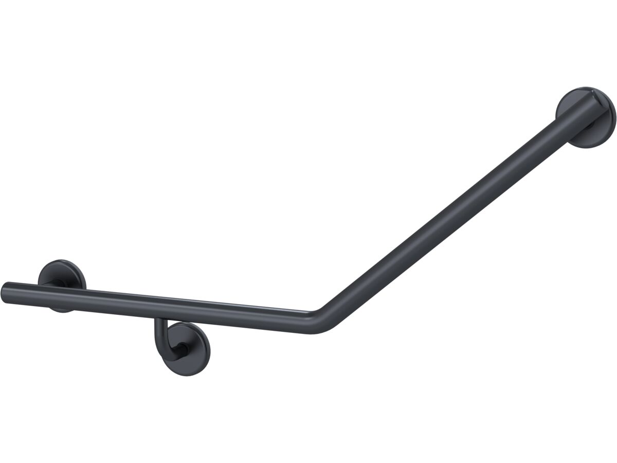 reece Mizu Drift 450 x 450 x 40 Degree Ambulant Toilet Grab Rail Left Hand Brushed Gunmetal