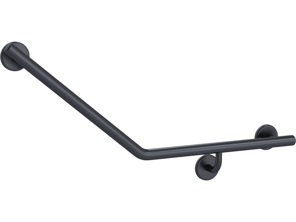 reece Mizu Drift 450 x 450 x 40 Degree Ambulant Toilet Grab Rail Right Hand Brushed Gunmetal