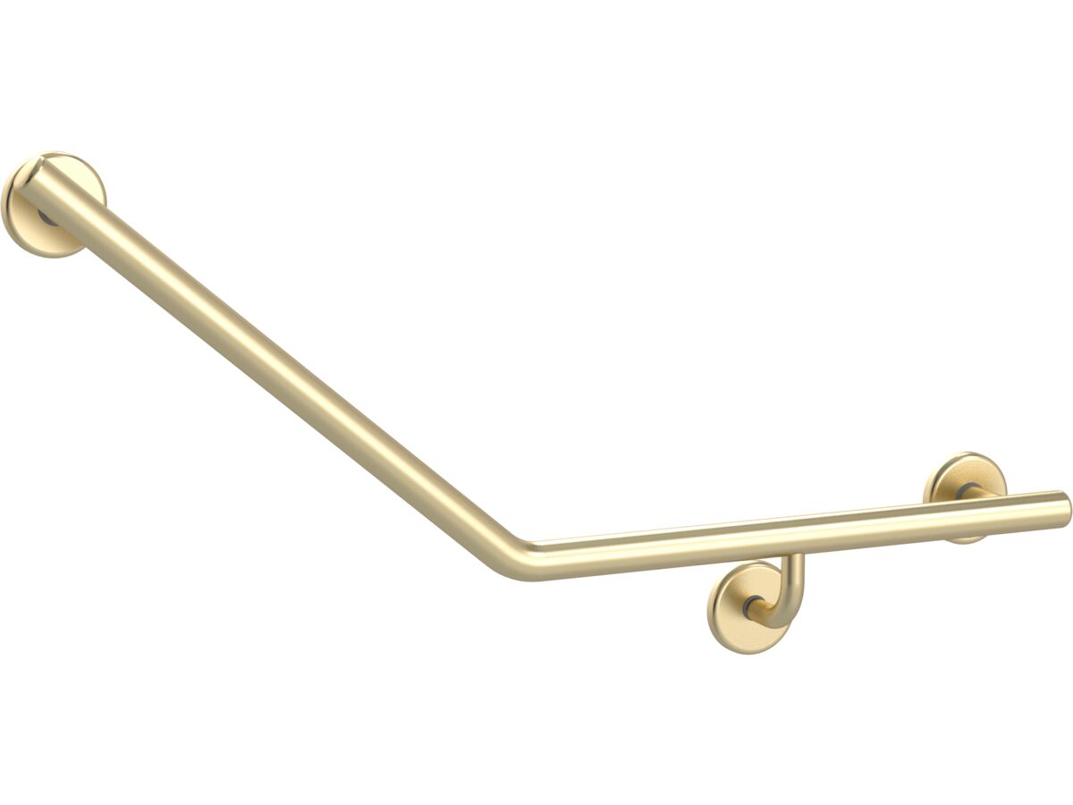 reece Mizu Drift 450 x 450 x 40 Degree Ambulant Toilet Grab Rail Right Hand Brushed Brass
