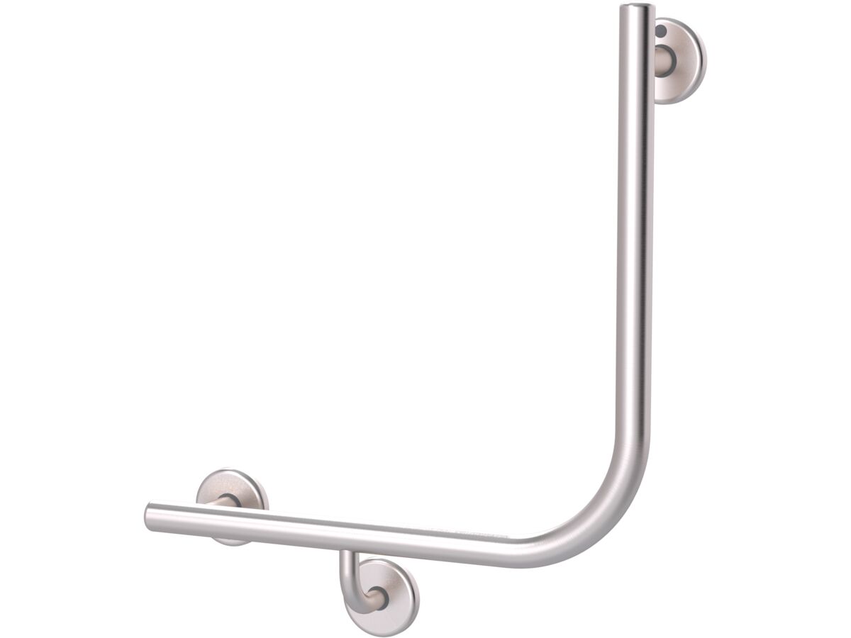 reece Mizu Drift 450 x 450 x 90 Degree Ambulant Toilet Grab Rail Left Hand Brushed Stainless Steel