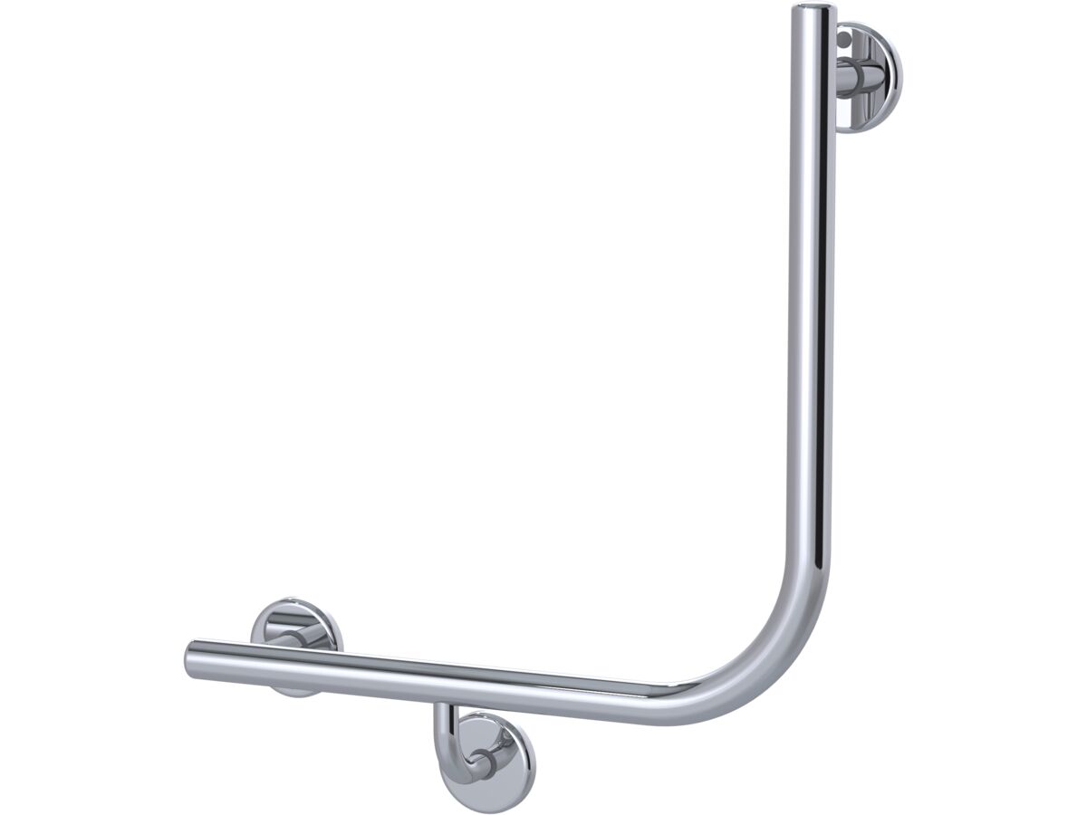 reece Mizu Drift 450 x 450 x 90 Degree Ambulant Toilet Grab Rail Left Hand Polished Stainless Steel