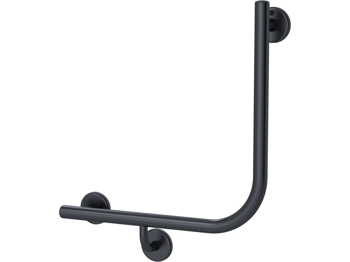 reece Mizu Drift 450 x 450 x 90 Degree Ambulant Toilet Grab Rail Left Hand Brushed Gunmetal