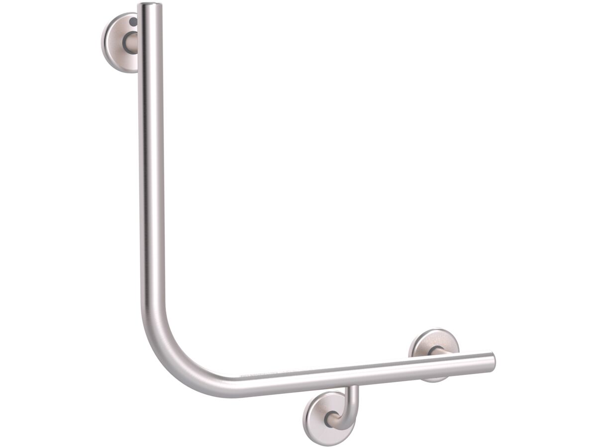 reece Mizu Drift 450 x 450 x 90 Degree Ambulant Toilet Grab Rail Right Hand Brushed Stainless Steel