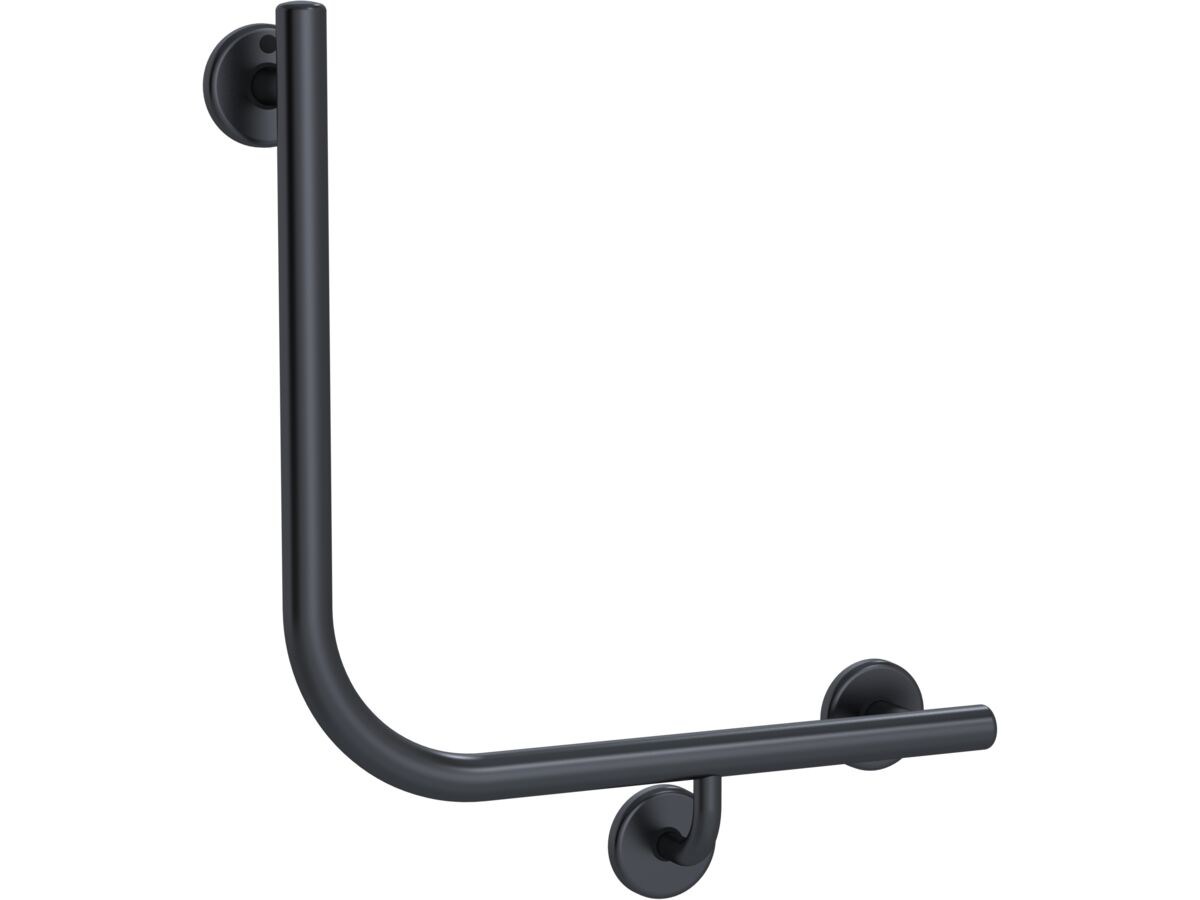 reece Mizu Drift 450 x 450 x 90 Degree Ambulant Toilet Grab Rail Right Hand Brushed Gunmetal