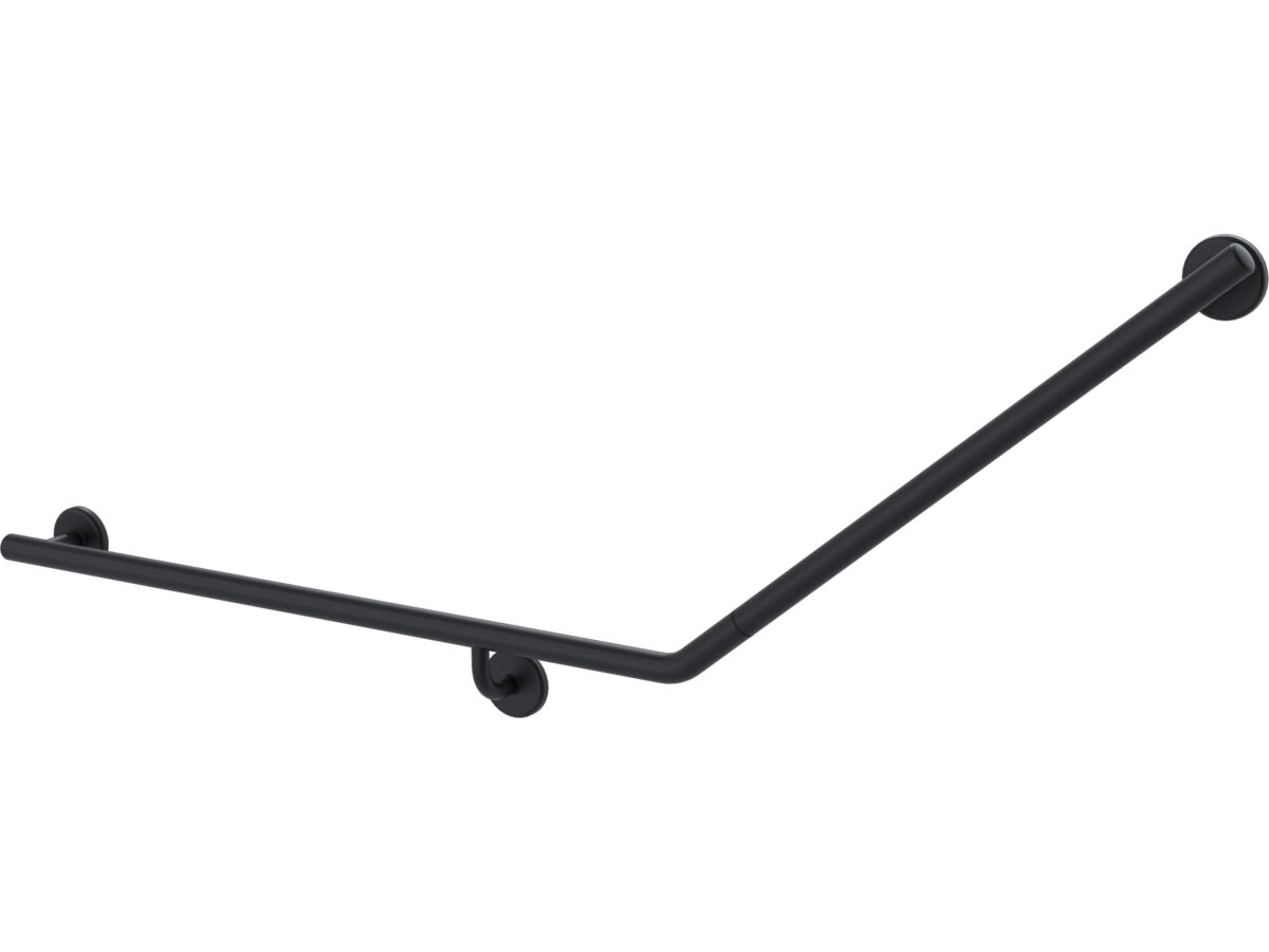 reece Mizu Drift 840 x 715 x 40 Degree Accessible Toilet Grab Rail Modular Left Hand Matte Black