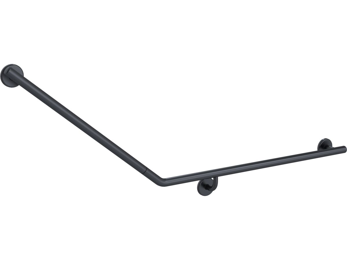 reece Mizu Drift 840 x 715 x 40 Degree Accessible Toilet Grab Rail Modular Right Hand Brushed Gunmetal