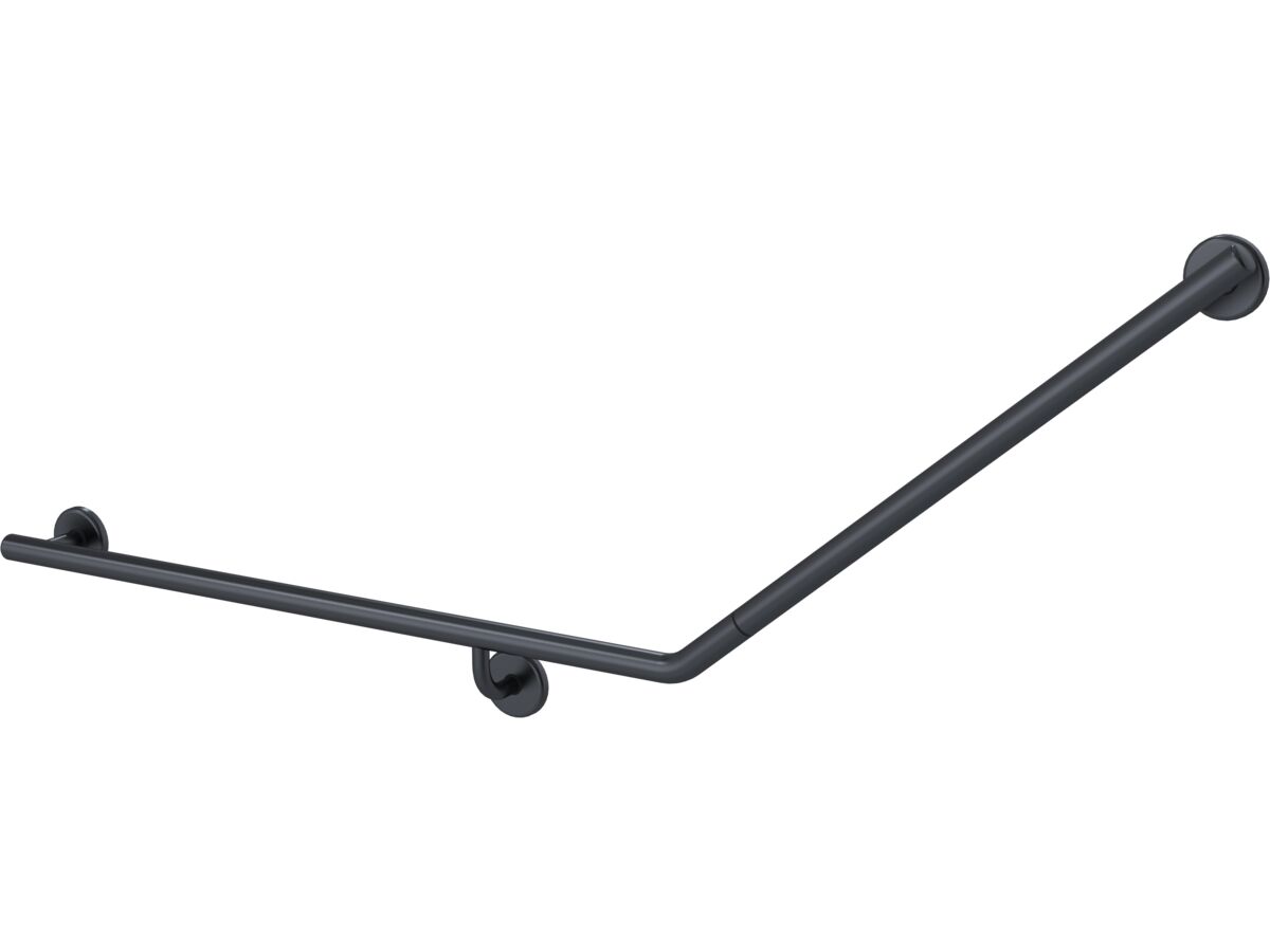 reece Mizu Drift 840 x 715 x 40 Degree Accessible Toilet Grab Rail Modular Left Hand Brushed Gunmetal