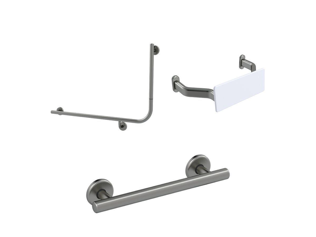 reece Mizu Drift 90 Degree Accessible WC Kit Left Hand Brushed Gunmetal