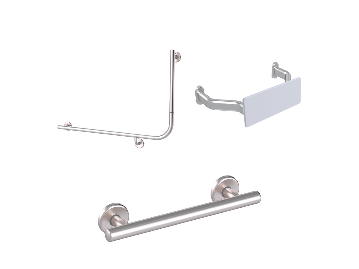 reece Mizu Drift 90 Degree Accessible WC Kit Left Hand Brushed Stainless Steel