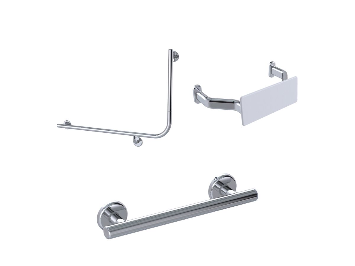 reece Mizu Drift 90 Degree Accessible WC Kit Left Hand Polished Stainless Steel