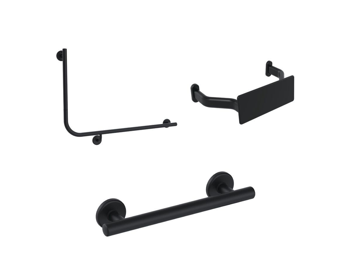 reece Mizu Drift 90 Degree Accessible WC Kit Right Hand Matte Black