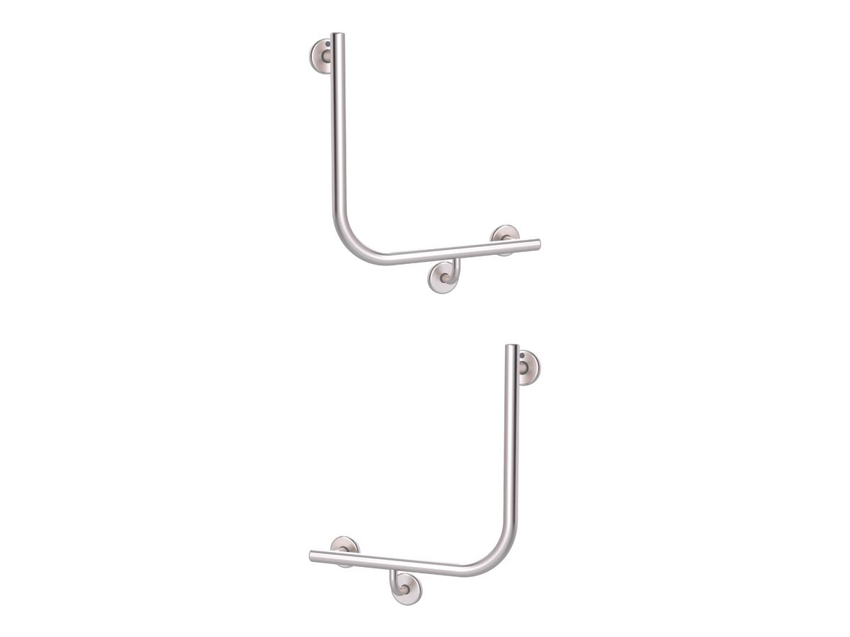 reece Mizu Drift 90 Degree Ambulant WC Left Hand & Right Hand Pair Brushed Stainless Steel