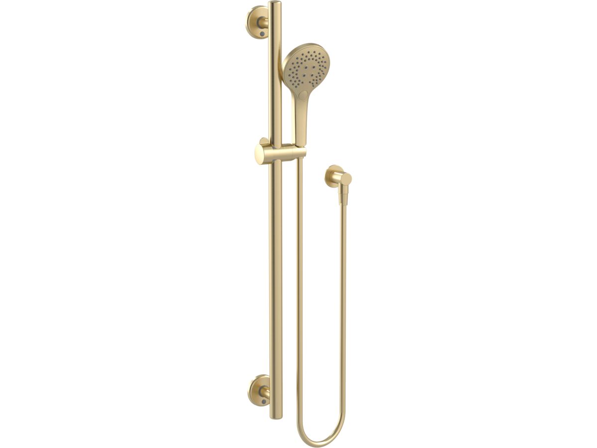 reece Mizu Drift 900mm Independent Straight Handshower Grab Rail Kit 3 function Brushed Brass (5 Star)