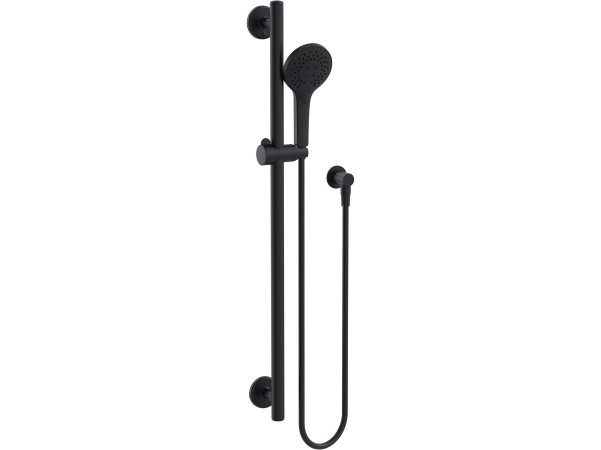 reece Mizu Drift 900mm Independent Straight Handshower Grab Rail Kit 3 function Matte Black (5 Star)