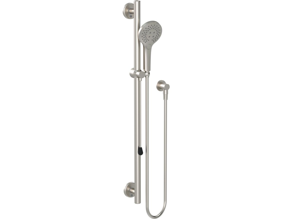 reece Mizu Drift 900mm Straight Handshower Modular Grab Rail Kit 3 function with Push Pull Brushed Nickel / Brushed Stainless Steel (5 Star)
