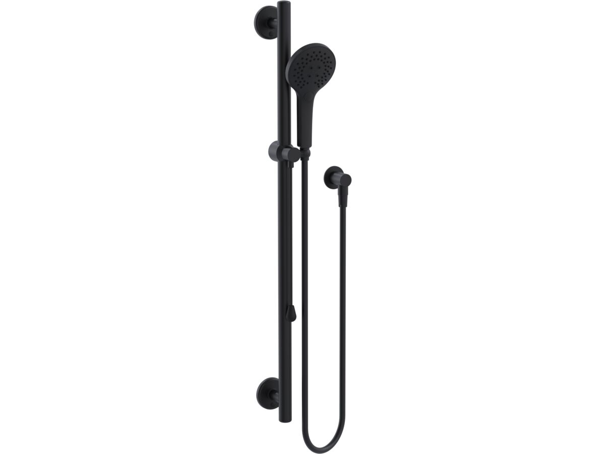 reece Mizu Drift 900mm Straight Handshower Modular Grab Rail Kit 3 function with Push Pull Matte Black (5 Star)