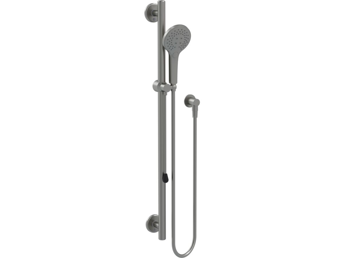 reece Mizu Drift 900mm Straight Handshower Modular Grab Rail Kit 3 function with Push Pull Brushed Gunmetal (5 Star)