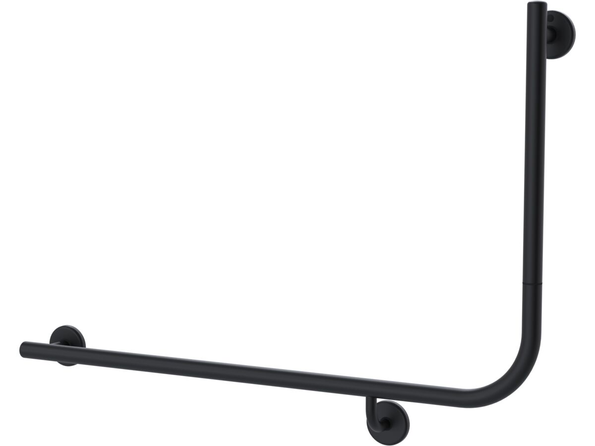 reece Mizu Drift 935 x 600 x 90 Degree Accessible Toilet Grab Rail Modular Left Hand Matte Black