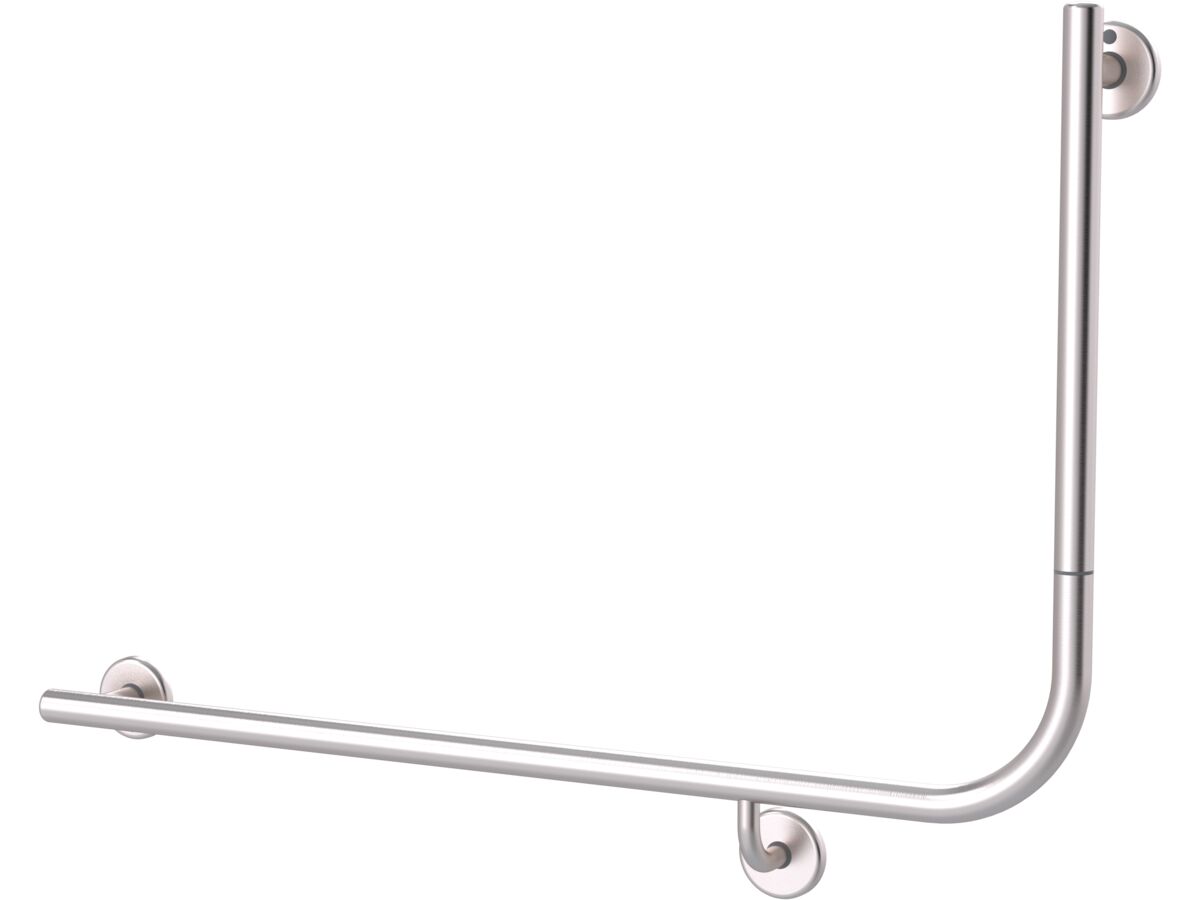 reece Mizu Drift 935 x 600 x 90 Degree Accessible Toilet Grab Rail Modular Left Hand Brushed Stainless Steel