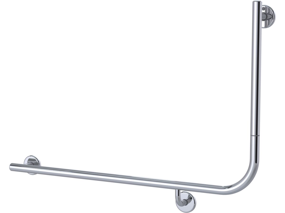 reece Mizu Drift 935 x 600 x 90 Degree Accessible Toilet Grab Rail Modular Left Hand Polished Stainless Steel