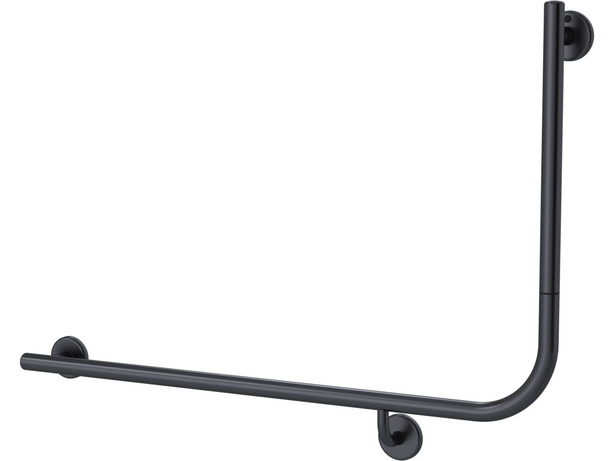 reece Mizu Drift 935 x 600 x 90 Degree Accessible Toilet Grab Rail Modular Left Hand Brushed Gunmetal