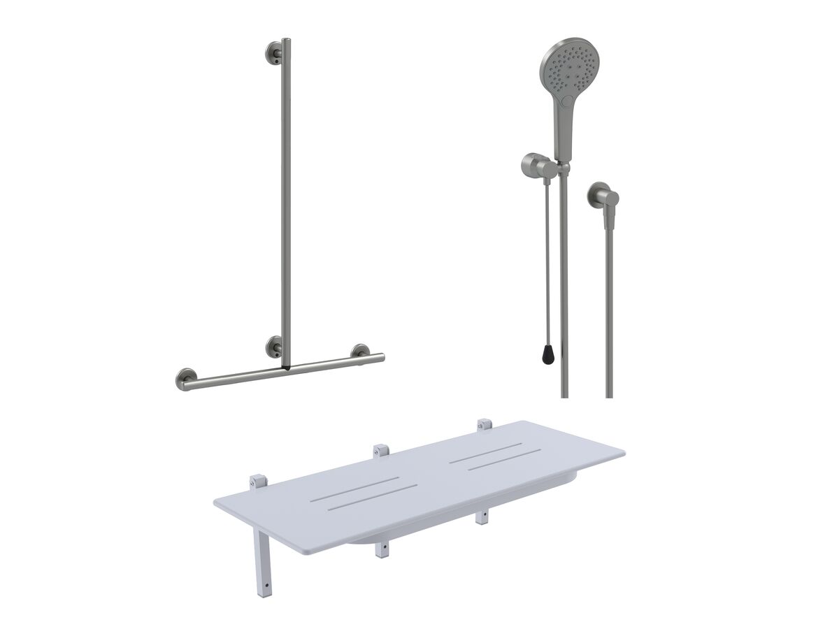 reece Mizu Drift Accessible Shower Set Brushed Gunmetal (5 Star)