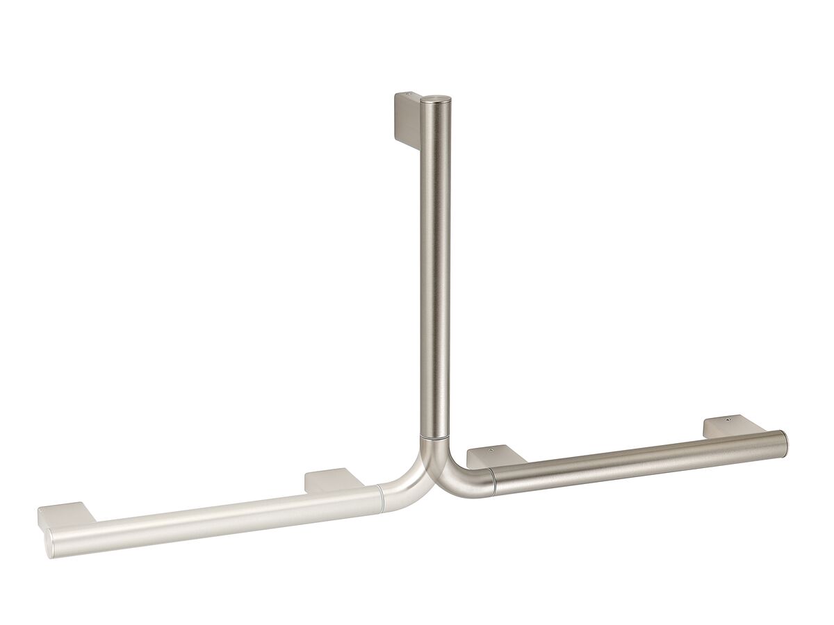 reece Mizu Drift Assisted Living 300 x 400mm 90 Degree Angled Grab Rail Brushed Nickel