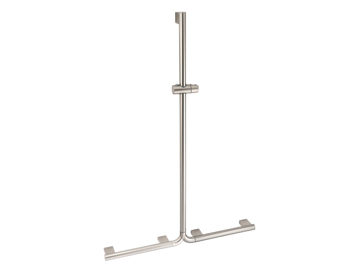 reece Mizu Drift Assisted Living 300mm x 1185mm 90 Degree Shower Grab Rail Brushed Nickel