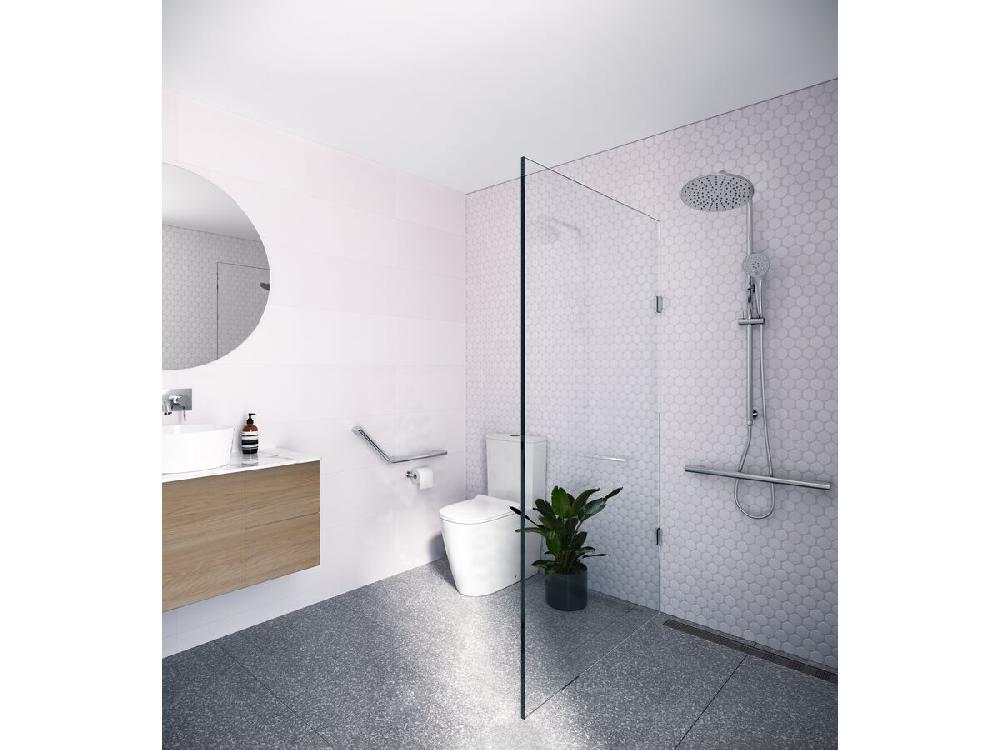 Reece Mizu Drift Assisted Living Angled Grab Rail Right 260mm X 346mm 135 Degree Chrome Plated