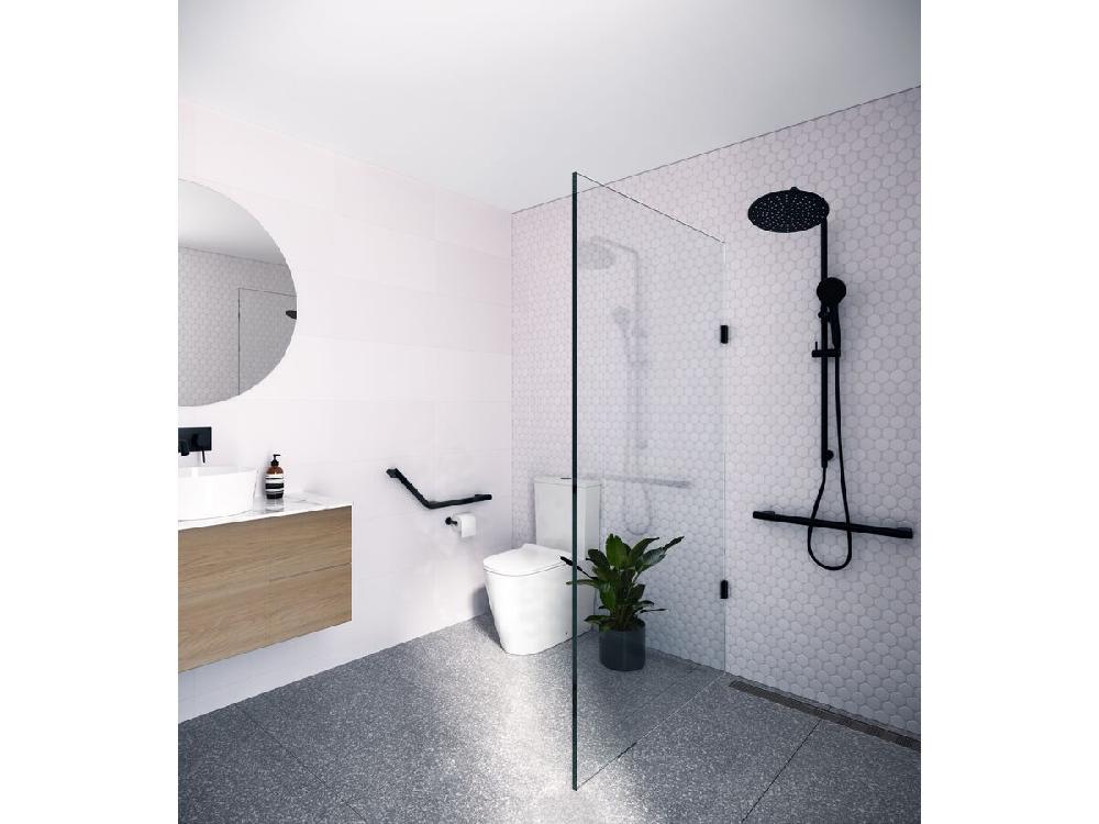 Reece Mizu Drift Assisted Living Angled Grab Rail Right 260mm X 346mm 135 Degree Chrome Plated
