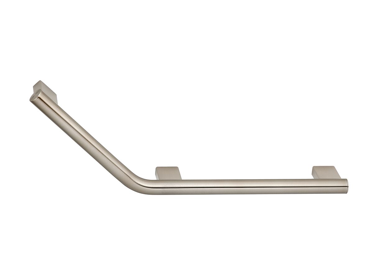 reece Mizu Drift Assisted Living Angled Grab Rail Right 260mm x 346mm 135 Degree Brushed Nickel