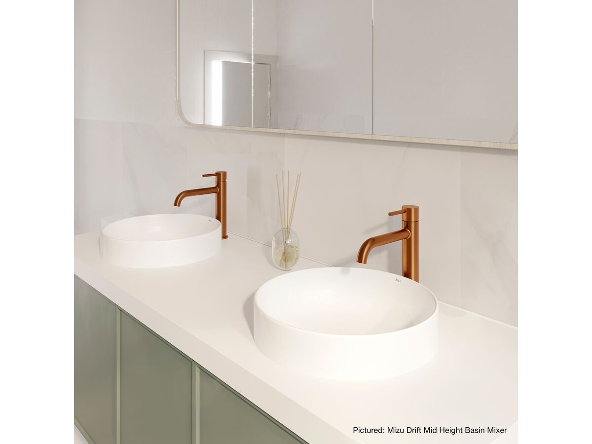 Reece Mizu Drift Basin Mixer Curved Spout Brushed Bronze (6 Star) Lead Free