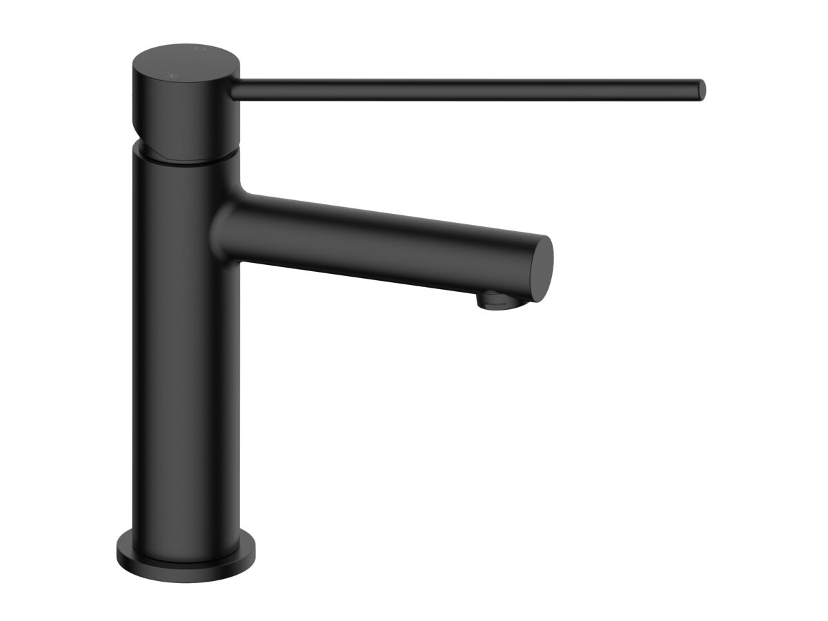Reece Mizu Drift Basin Mixer Straight Spout With Extended Lever Tap Matte Black (6 Star) Lead Free