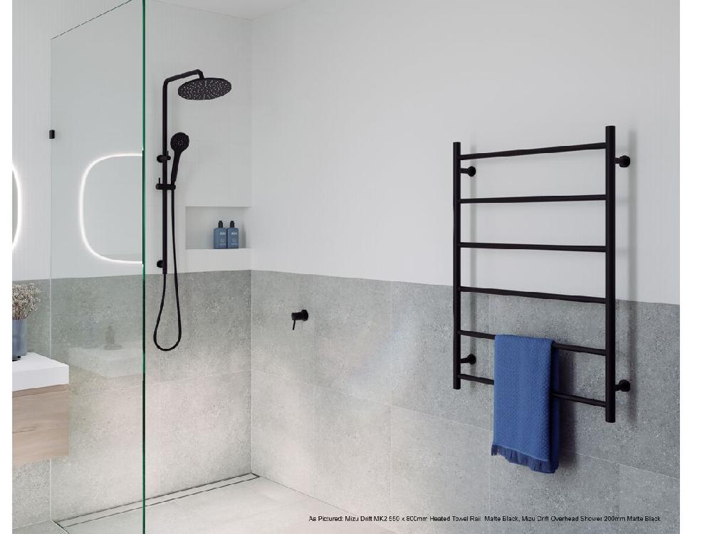 Reece Mizu Drift Brass Overhead Shower 200mm Matte Black (3 Star)