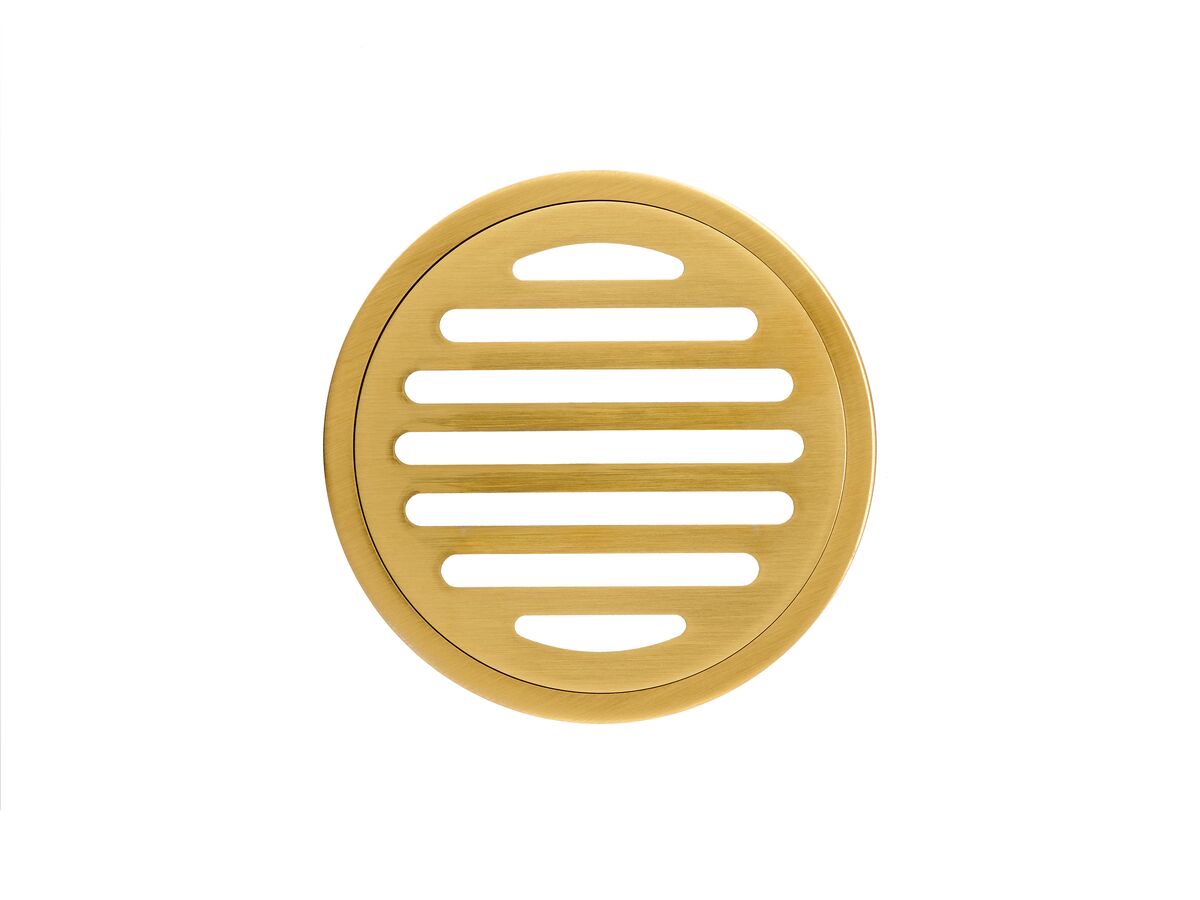 Reece Mizu Drift Brass Trapscrew Grate Round 100mm Brushed Gold