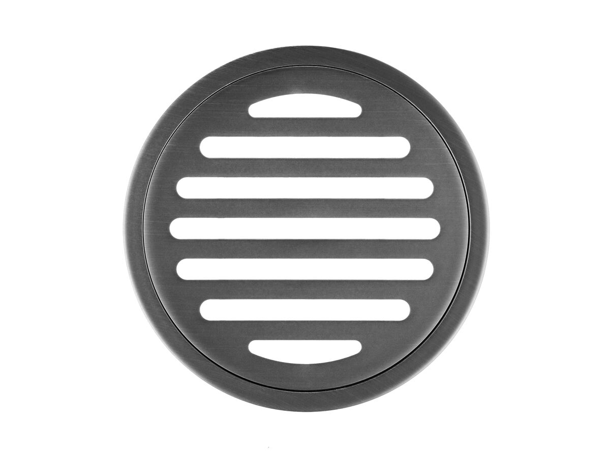 Reece Mizu Drift Brass Trapscrew Grate Round 100mm Brushed Gunmetal