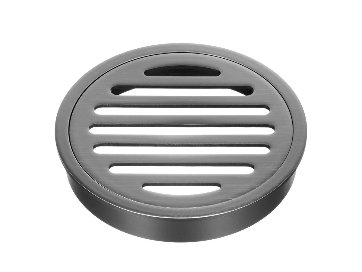 reece Mizu Drift Brass Trapscrew Grate Round 100mm Brushed Gunmetal