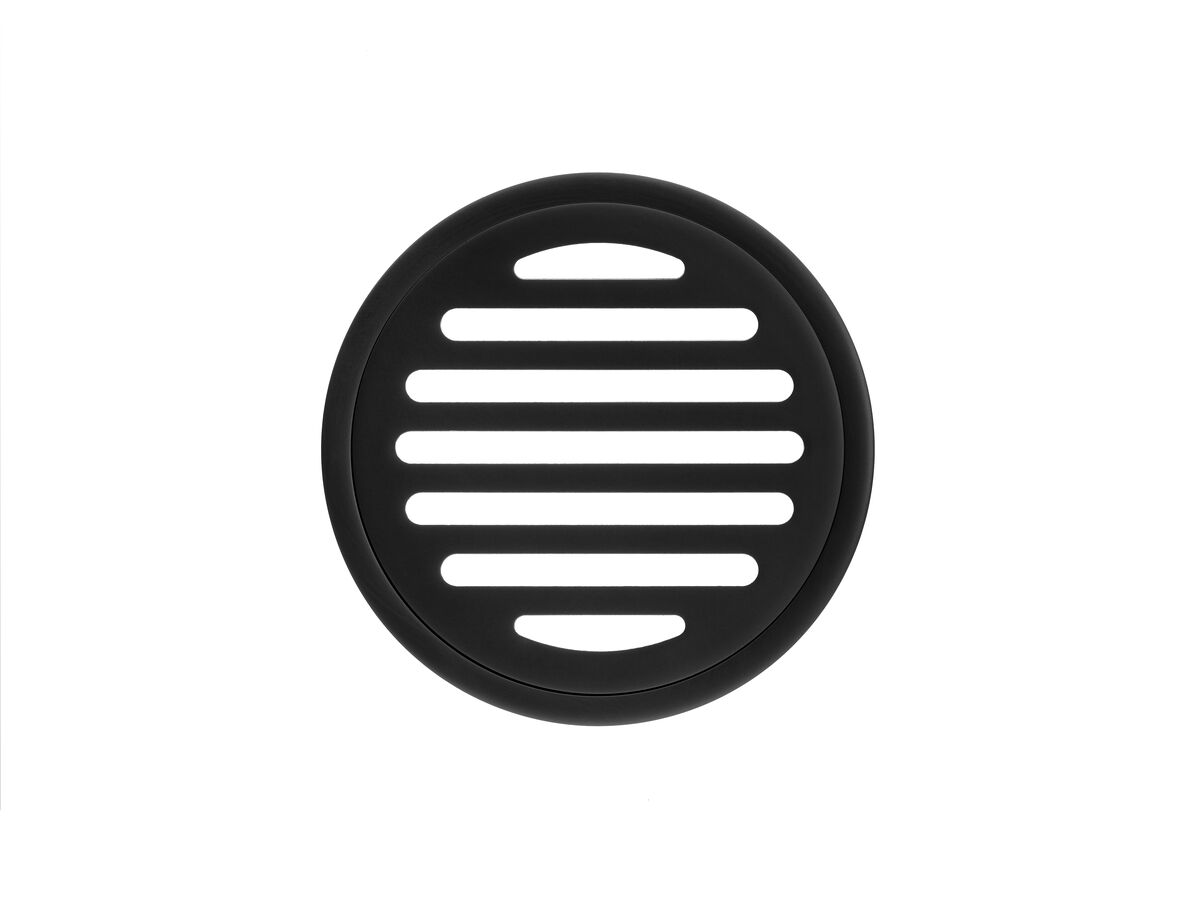 Reece Mizu Drift Brass Trapscrew Grate Round 100mm Matte Black