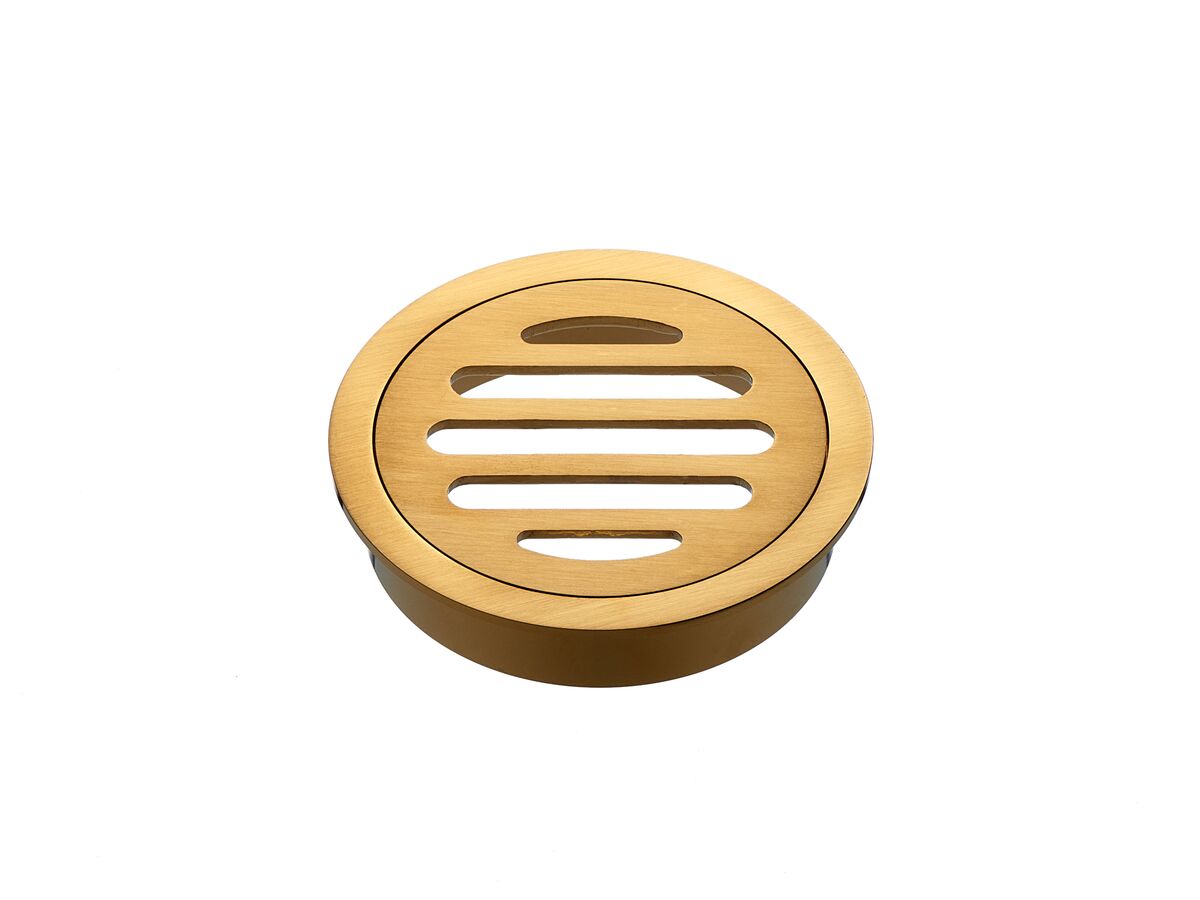 reece Mizu Drift Brass Trapscrew Grate Round 80mm Brushed Gold