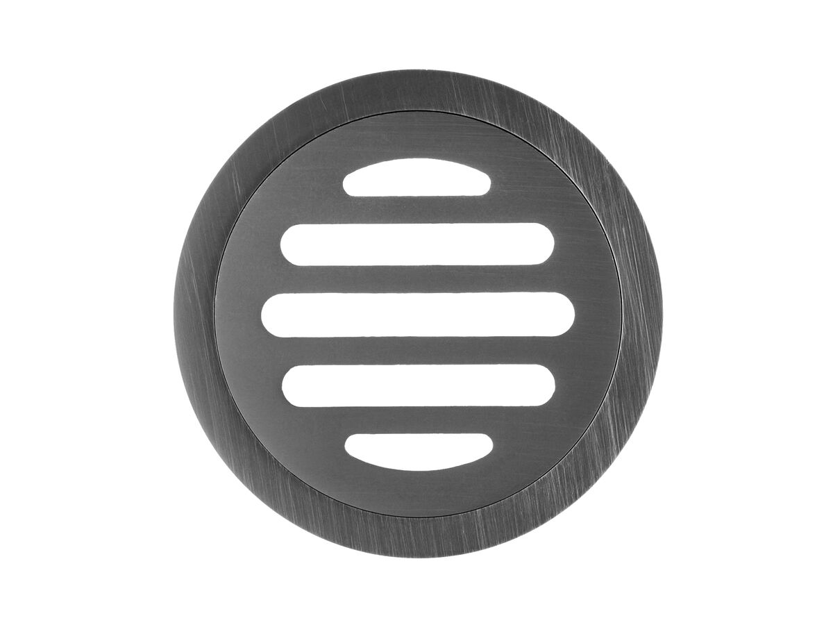 Reece Mizu Drift Brass Trapscrew Grate Round 80mm Brushed Gunmetal