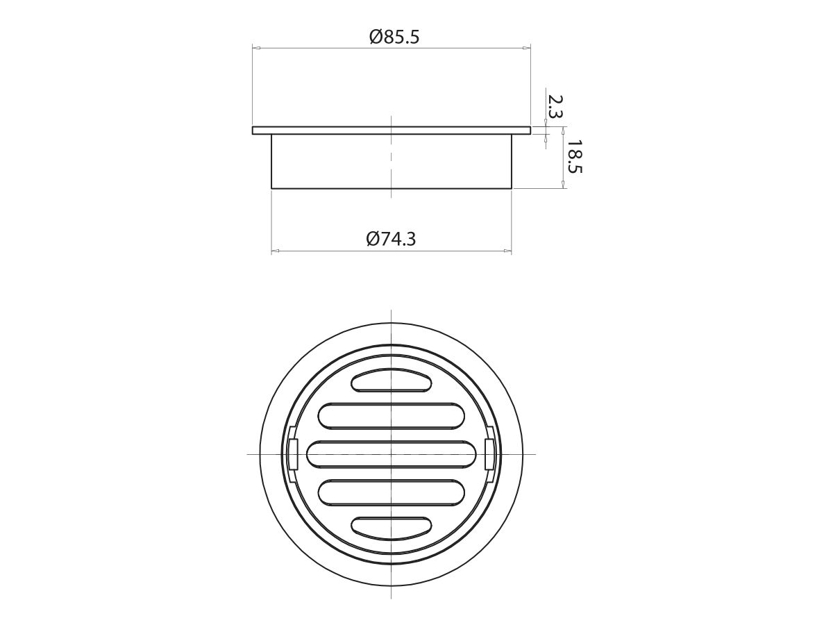 Reece Mizu Drift Brass Trapscrew Grate Round 80mm Brushed Nickel
