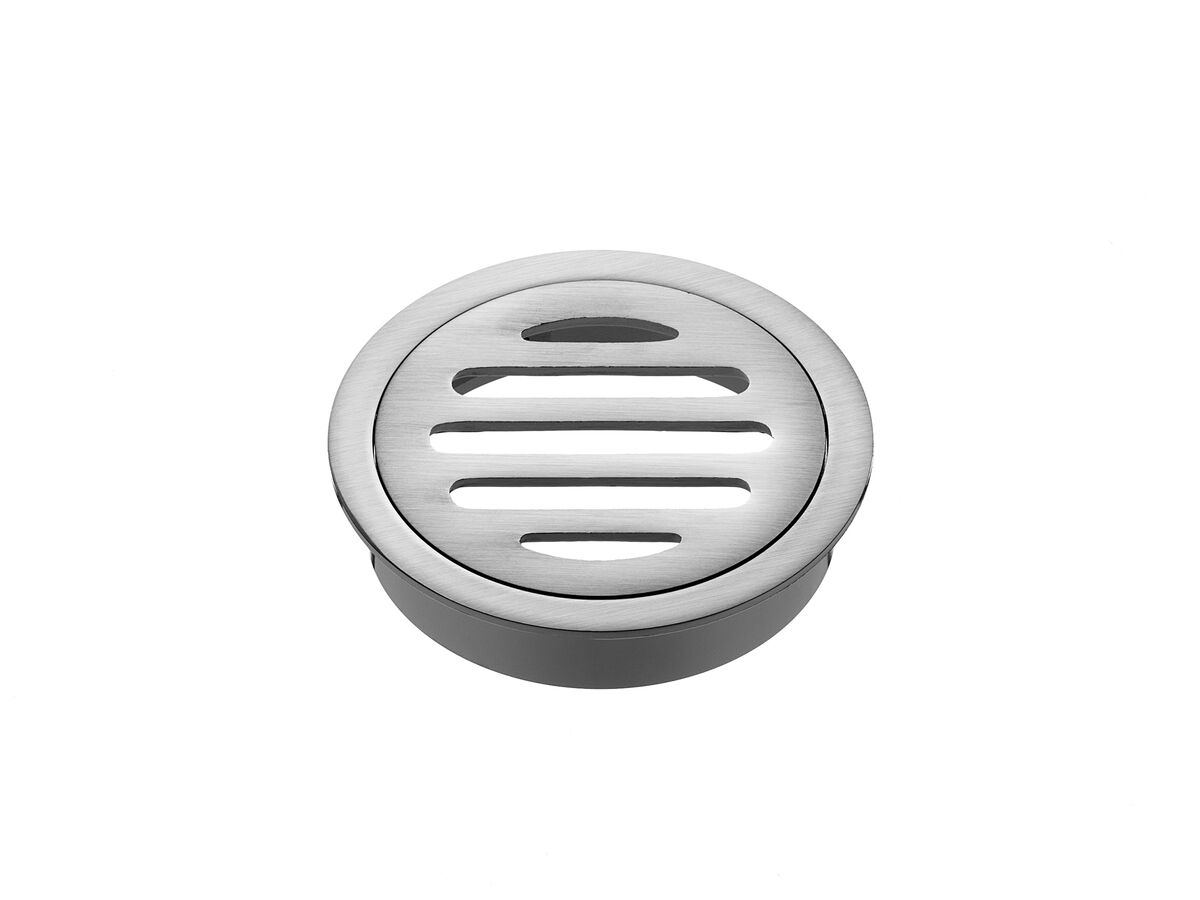 reece Mizu Drift Brass Trapscrew Grate Round 80mm Brushed Nickel