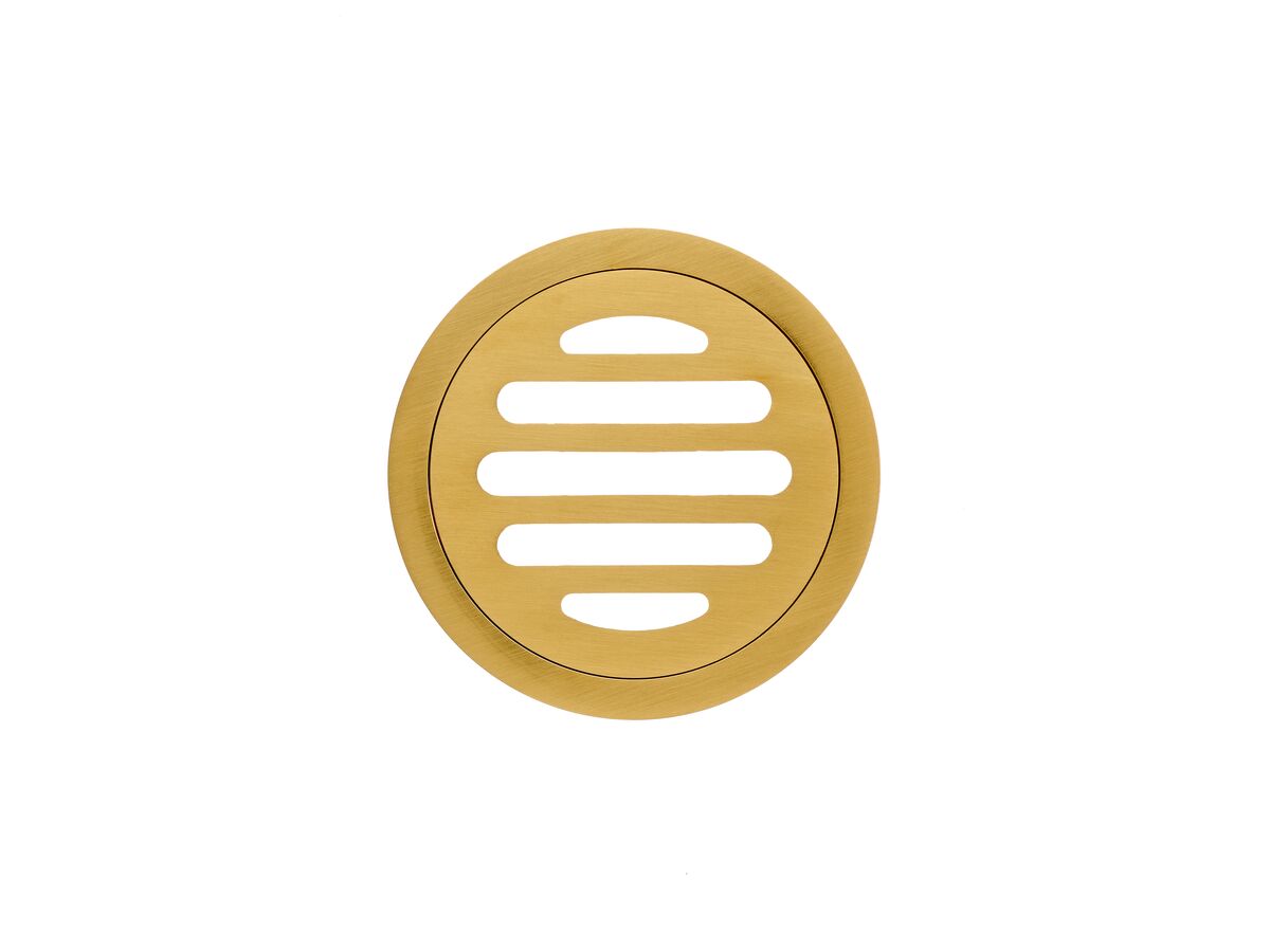 Reece Mizu Drift Brass Trapscrew Grate Round 80mm Brushed Gold